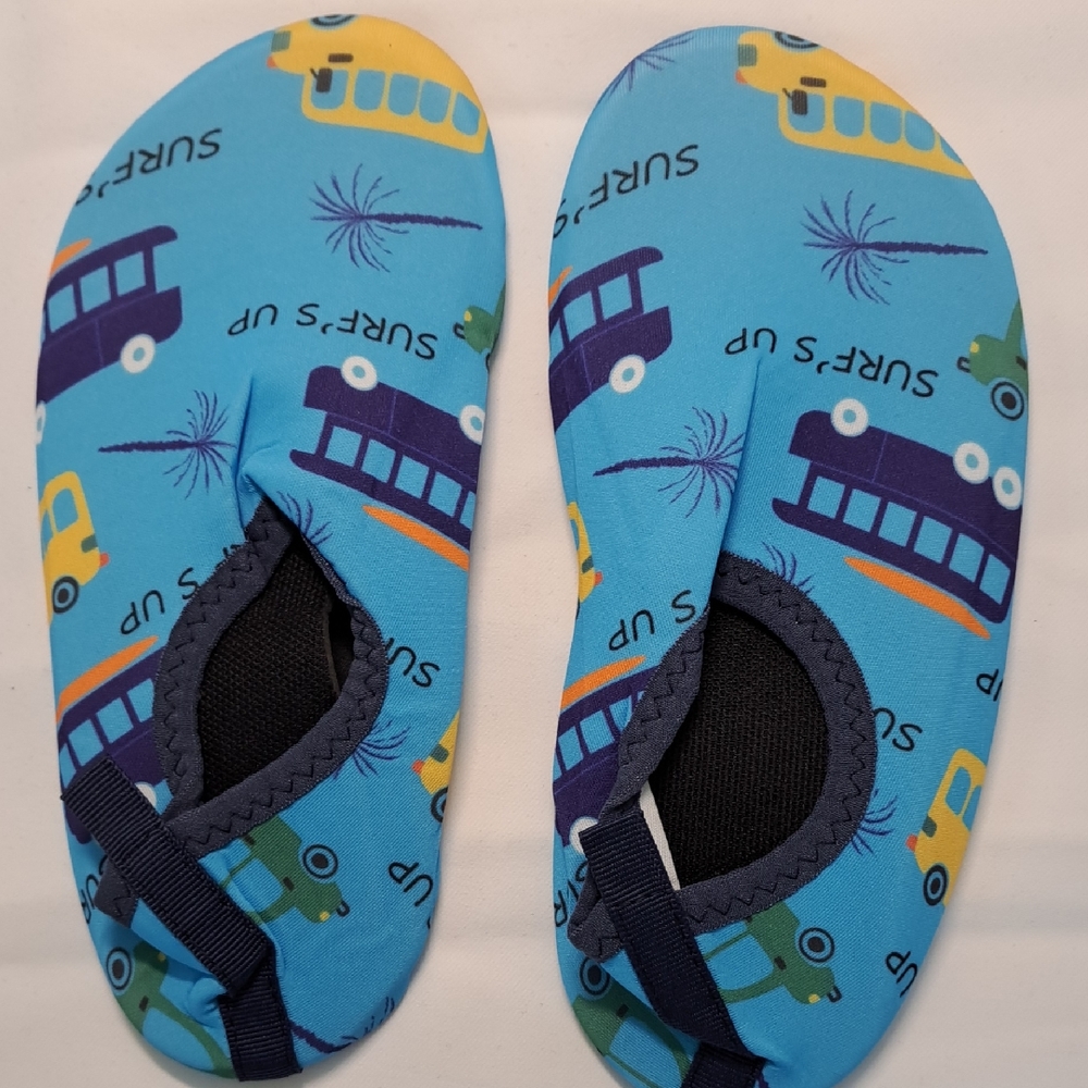 Blue and Yellow Water Shoes with Playful Design